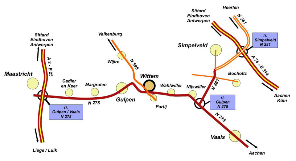 Routekaartje naar Klooster Wittem